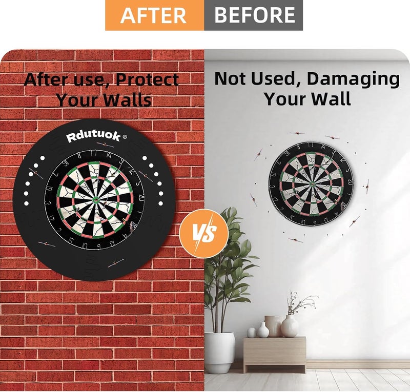 Rdutuok Dart Board Surround Ring,5Pcs Splicing Dart Board Wall Protector,Dartboard Eva Backboard Wall Surround for Standard Size Dartboards Prevent Wall Damage with The Wall Protector Plate - Image 4